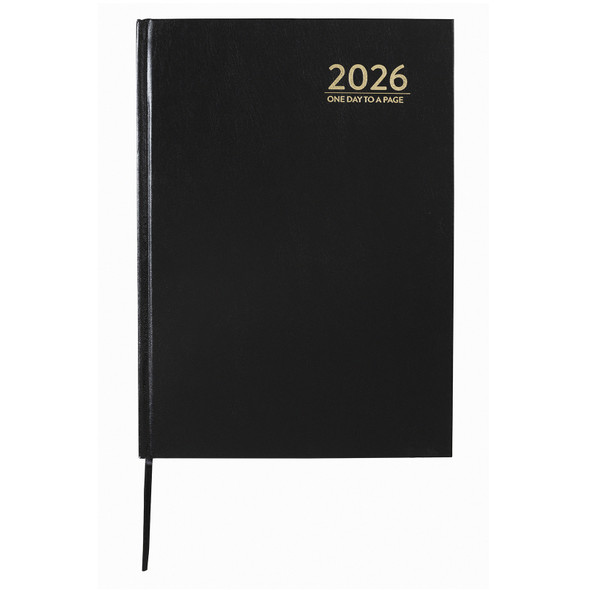 Cumberland 2026 Casebound Diary A4 Day To A Page Black Cumberland 2026 Casebound Diary A4 Day To A Page Black