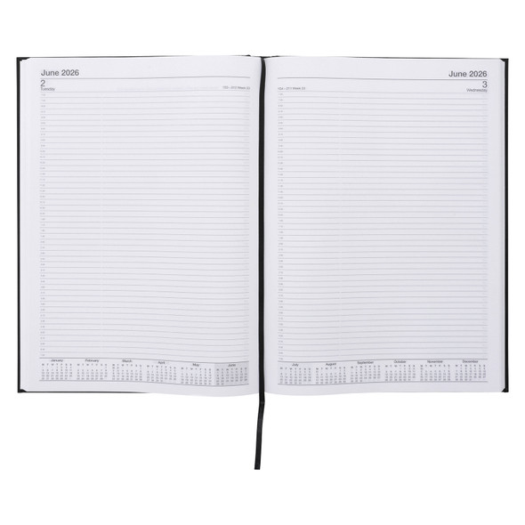 Casebound Diary A4 Day To A Page Black Cumberland 2026 Casebound Diary A4 Day To A Page Black Cumberland 2026