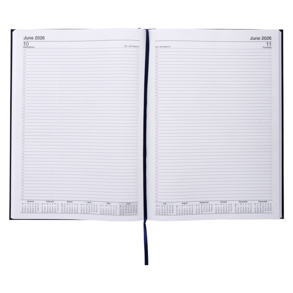 Casebound Diary A4 Day To A Page Blue Cumberland 2026 Casebound Diary A4 Day To A Page Blue Cumberland 2026