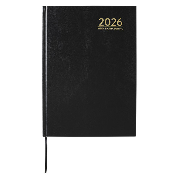 Cumberland 2026 Casebound Diary A4 Week To View Black Cumberland 2026 Casebound Diary A4 Week To View Black