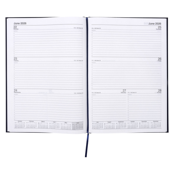 Casebound Diary A4 Week to View Blue Cumberland 2026 Casebound Diary A4 Week to View Blue Cumberland 2026
