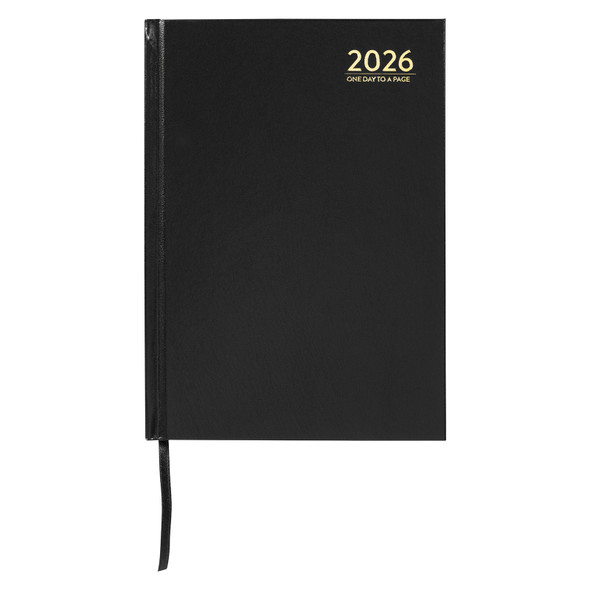Cumberland 2026 Casebound Diary A5 Day To A Page Black Cumberland 2026 Casebound Diary A5 Day To A Page Black
