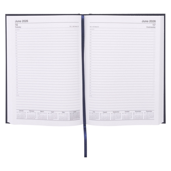 Casebound Diary A5 Day To A Page Blue Cumberland 2026 Casebound Diary A5 Day To A Page Blue Cumberland 2026