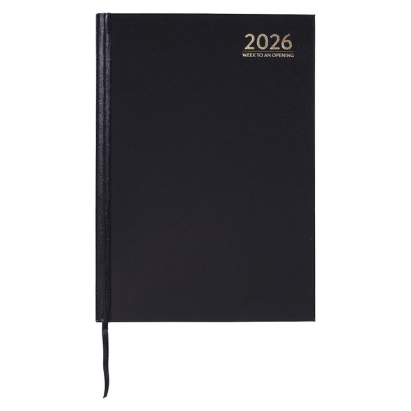 Cumberland 2026 Casebound Diary A5 Week To View Black Cumberland 2026 Casebound Diary A5 Week To View Black