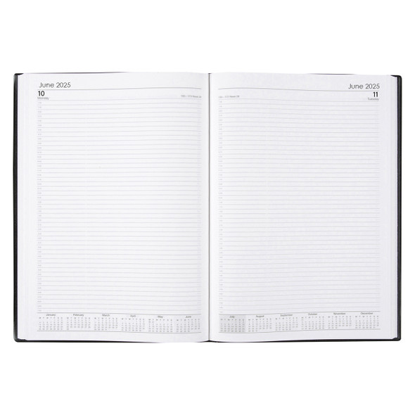 Elegant PVC Diary A4 Day To A Page Black 2026 | Mega Office Supplies Elegant PVC Diary A4 Day To A Page Black 2026 | Mega Office Supplies