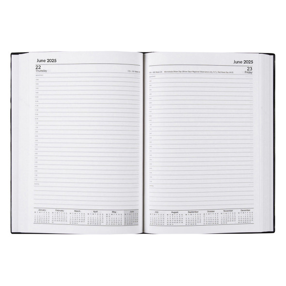 Elegant PVC Diary A5 Day To A Page Black 2026 | Mega Office Supplies Elegant PVC Diary A5 Day To A Page Black 2026 | Mega Office Supplies