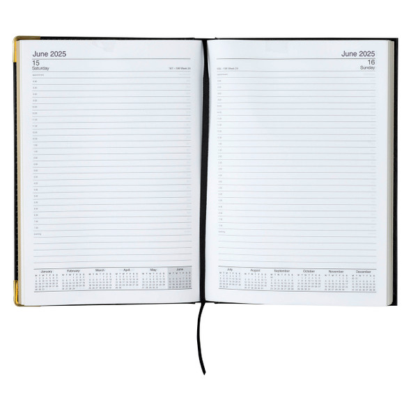 Corporate Leatherette Diary A5 Day To A Page Black 2026 | Mega Office Supplies Corporate Leatherette Diary A5 Day To A Page Black 2026 | Mega Office Supplies