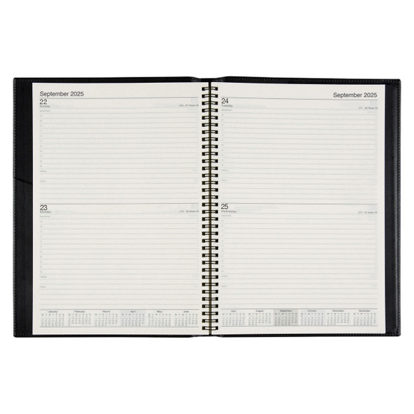 Norwich PVC Spiral Diary A4 2 Days To A Page Black 2026 | Mega Office Supplies Norwich PVC Spiral Diary A4 2 Days To A Page Black 2026 | Mega Office Supplies