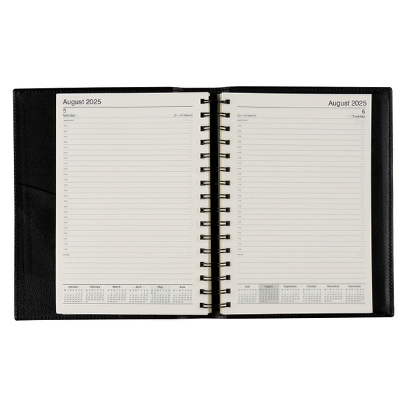 Norwich PVC Spiral Diary A5 Day To A Page Black 2026 | Mega Office Supplies Norwich PVC Spiral Diary A5 Day To A Page Black 2026 | Mega Office Supplies