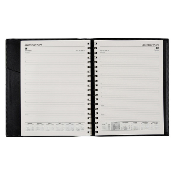 Norwich PVC Spiral Diary Quarto Day To A Page Black 2026 | Mega Office Supplies Norwich PVC Spiral Diary Quarto Day To A Page Black 2026 | Mega Office Supplies