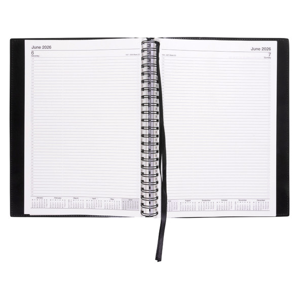 Unbranded PVC Spiral Diary A4 Day To A Page Black Norwich 2026 Unbranded PVC Spiral Diary A4 Day To A Page Black Norwich 2026
