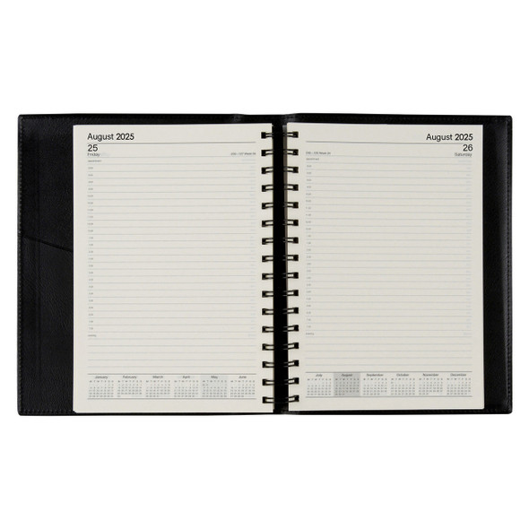 Norwich Unbranded PVC Spiral Diary A5 Day To A Page Black 2026 | Mega Office Supplies Norwich Unbranded PVC Spiral Diary A5 Day To A Page Black 2026 | Mega Office Supplies