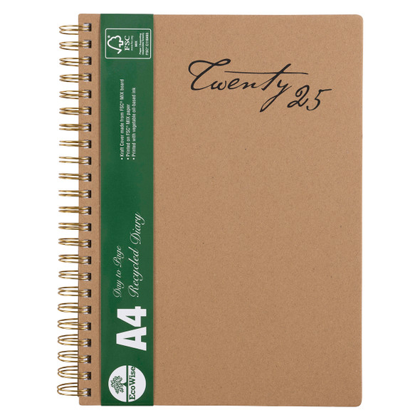 Ecowise 2026 Recycled Diary A4 Day To A Page Kraft | Mega Office Supplies Ecowise 2026 Recycled Diary A4 Day To A Page Kraft | Mega Office Supplies