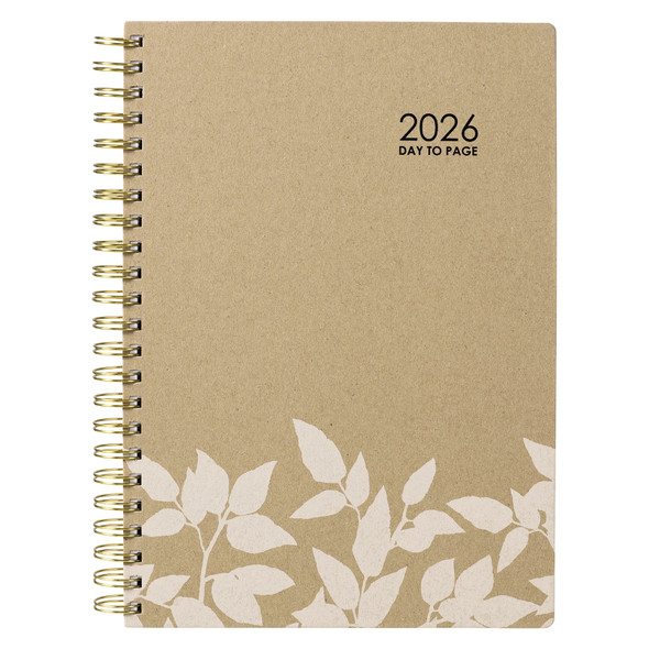 Ecowise 2026 Recycled Diary A4 Day To A Page Kraft
