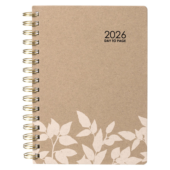 Ecowise 2026 Recycled Diary A5 Day To A Page Kraft