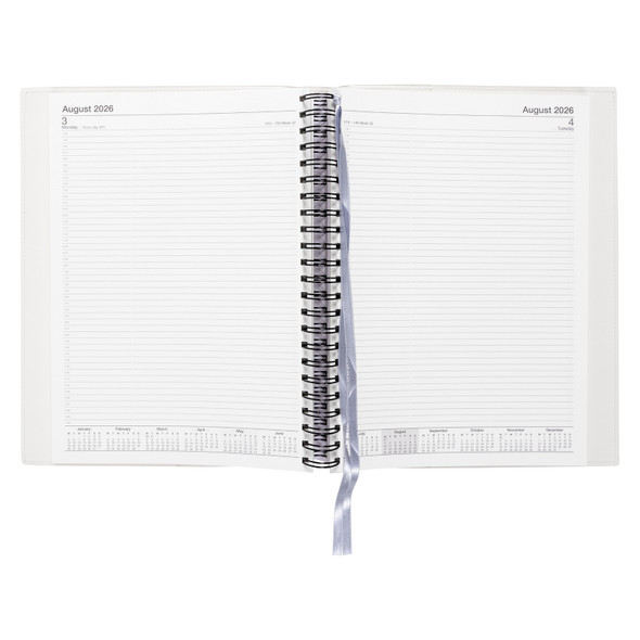 Soho PVC Spiral Diary A4 Day To A Page Ash 2026 Soho PVC Spiral Diary A4 Day To A Page Ash 2026