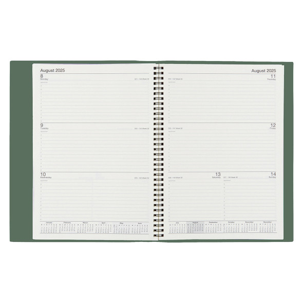 Soho PVC Spiral Diary A4 Week To View Sage Green 2026 | Mega Office Supplies Soho PVC Spiral Diary A4 Week To View Sage Green 2026 | Mega Office Supplies
