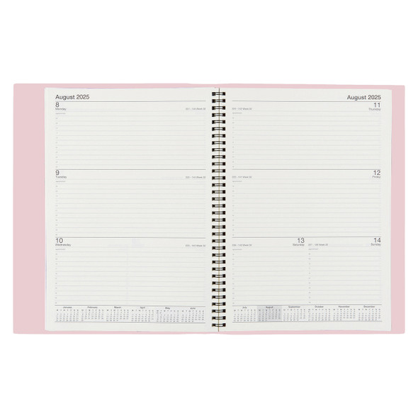 Soho PVC Spiral Diary A4 Week To View Misty Rose 2026 | Mega Office Supplies Soho PVC Spiral Diary A4 Week To View Misty Rose 2026 | Mega Office Supplies