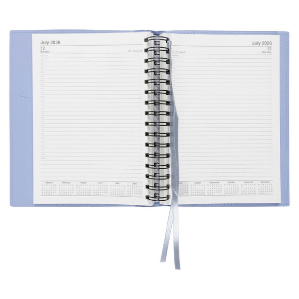 Soho PVC Spiral Diary A5 Day To A Page Dusty Blue 2026 Soho PVC Spiral Diary A5 Day To A Page Dusty Blue 2026