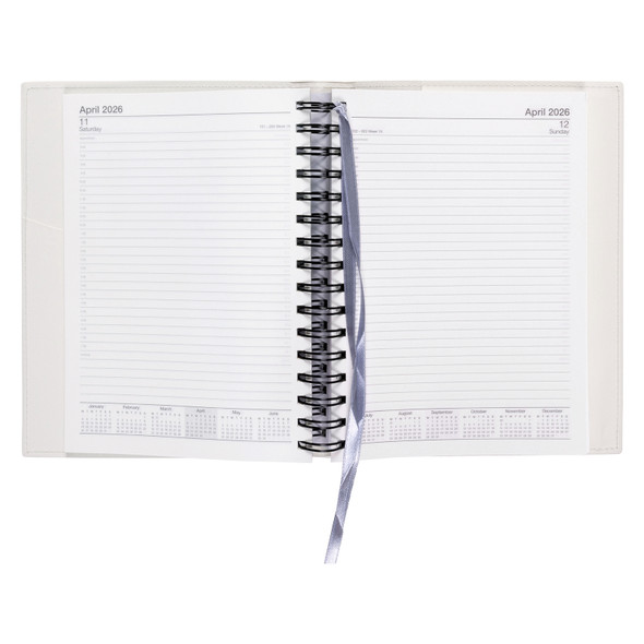 Soho PVC Spiral Diary A5 Day To A Page Ash 2026 Soho PVC Spiral Diary A5 Day To A Page Ash 2026