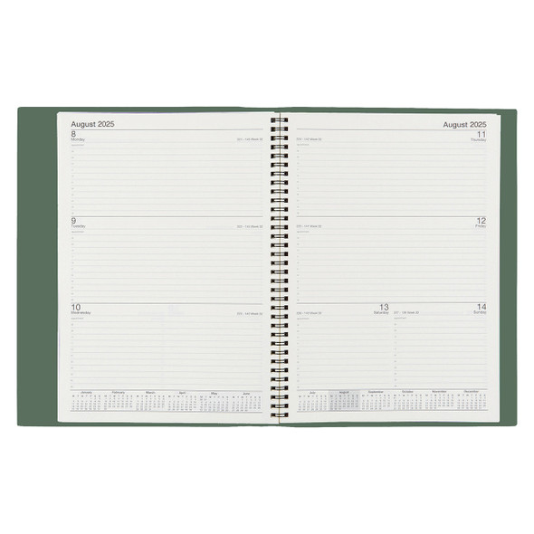 Soho PVC Spiral Diary A5 Week To View Sage Green 2026 | Mega Office Supplies Soho PVC Spiral Diary A5 Week To View Sage Green 2026 | Mega Office Supplies