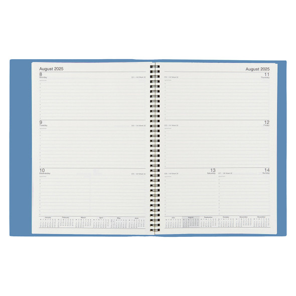 Soho PVC Spiral Diary A5 Week To View Dusty Blue 2026 | Mega Office Supplies Soho PVC Spiral Diary A5 Week To View Dusty Blue 2026 | Mega Office Supplies