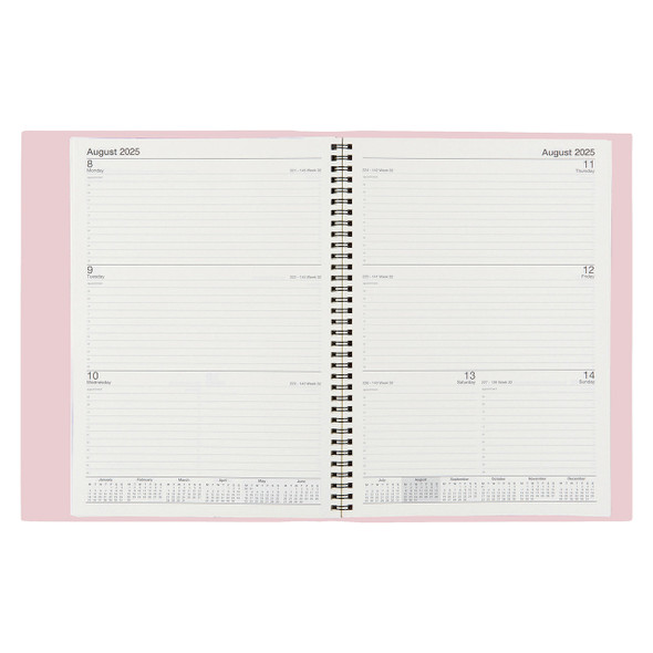 Soho PVC Spiral Diary A5 Week To View Misty Rose 2026 | Mega Office Supplies Soho PVC Spiral Diary A5 Week To View Misty Rose 2026 | Mega Office Supplies
