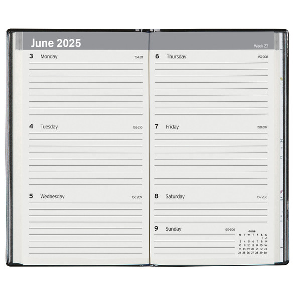 Cumberland PVC Pocket Diary Slimline Week To View Vertical Black 2026 | Mega Office Supplies Cumberland PVC Pocket Diary Slimline Week To View Vertical Black 2026 | Mega Office Supplies