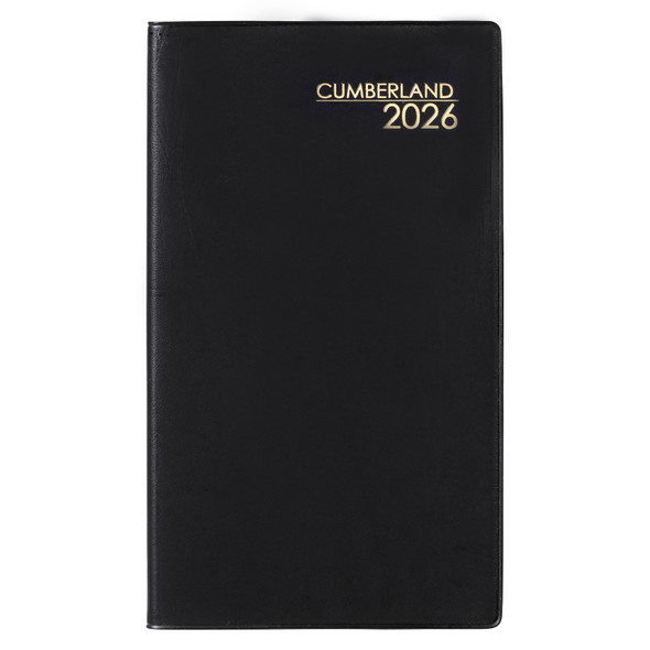 Cumberland 2026 PVC Pocket Diary Slimline Week To View Vertical Black
