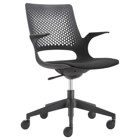 Konfurb Harmony 5-Star Chair with Arms Black