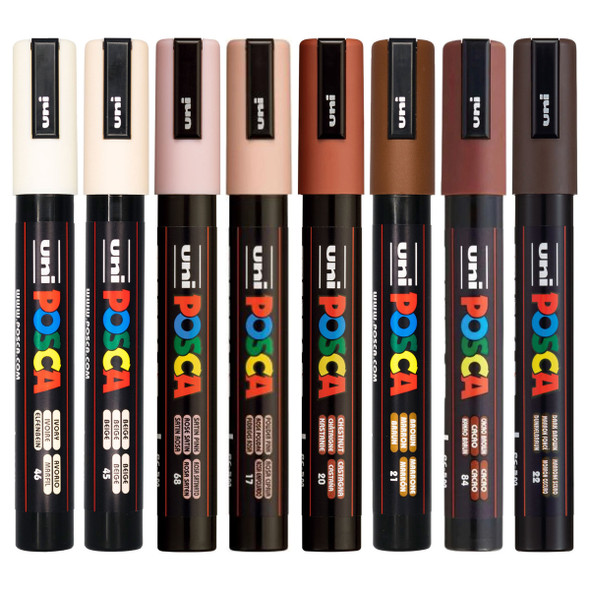 Posca PC-5M Paint Marker Pen Portrait Assorted Bullet Medium Wallet of 8
