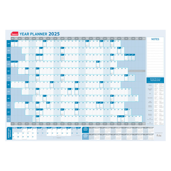 Sasco 2026 Standard Year Planner 610 x 870mm | Mega Office Supplies Sasco 2026 Standard Year Planner 610 x 870mm | Mega Office Supplies