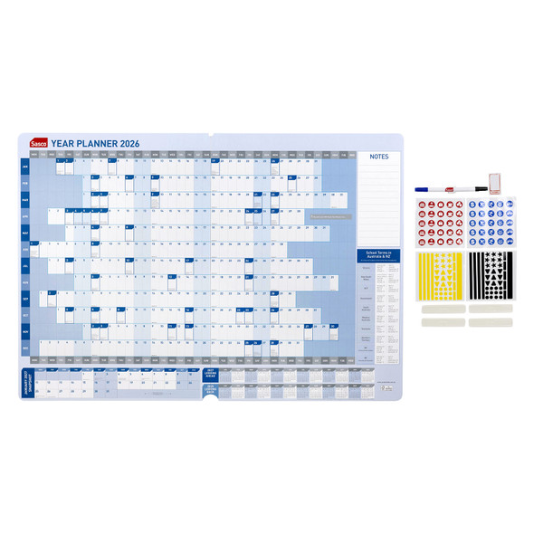 Sasco 2026 Standard Year Planner 610 x 870mm Sasco 2026 Standard Year Planner 610 x 870mm