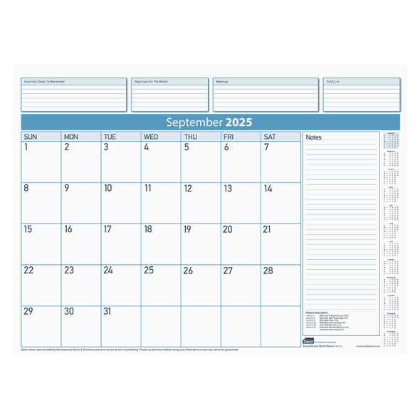 Sasco 2026 Deluxe Desk Planner Refill 519 x 387mm | Mega Office Supplies Sasco 2026 Deluxe Desk Planner Refill 519 x 387mm | Mega Office Supplies