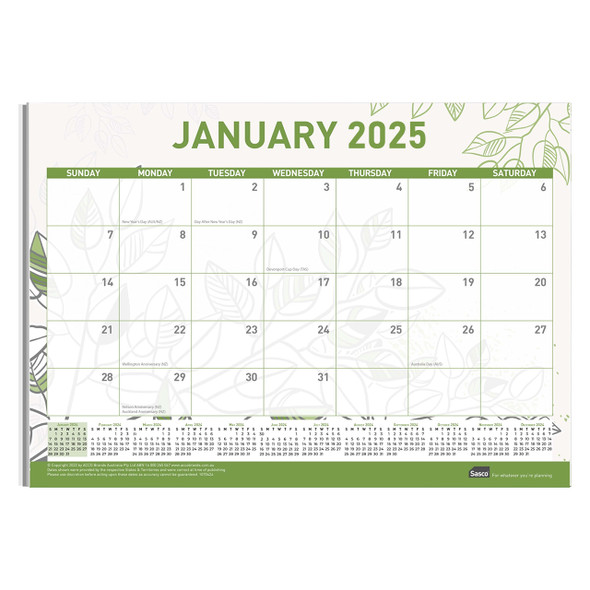 Sasco 2026 ECO Large Desk Planner 480 x 340mm | Mega Office Supplies Sasco 2026 ECO Large Desk Planner 480 x 340mm | Mega Office Supplies