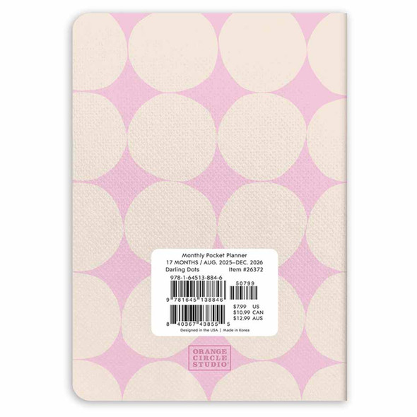 Orange Circle Diary 2026 114 x 165mm Month To View Darling Dots