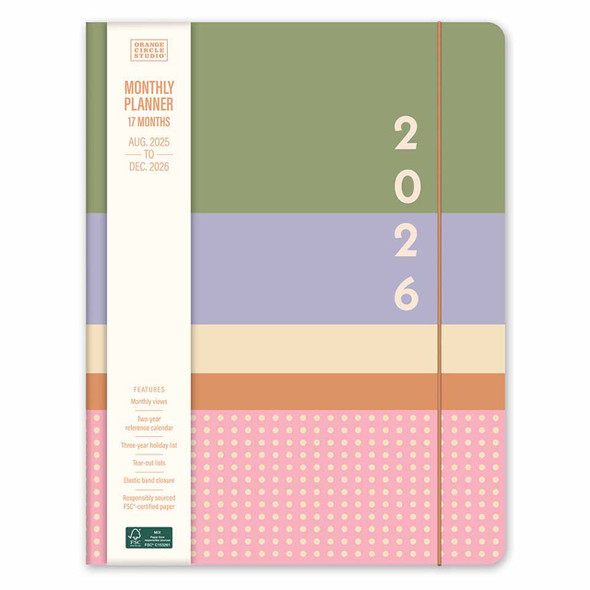 Orange Circle 2026 Diary 191 x 248mm Month To View Colour Block