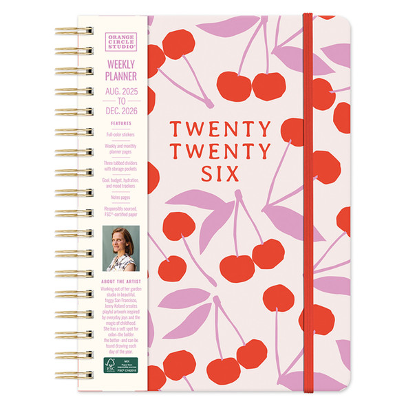 Orange Circle 2026 Cherry Sweet Tri Tab Planner | Mega Office Supplies Orange Circle 2026 Cherry Sweet Tri Tab Planner | Mega Office Supplies