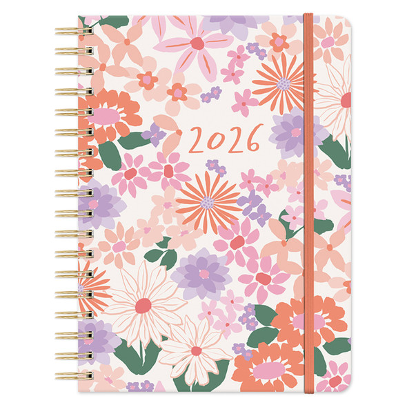 Orange Circle Diary 2026 178 x 244mm Week To A View Secret Garden