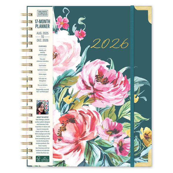 Orange Circle 2026 Bella Flora Deluxe XL Spiral Planner | Mega Office Supplies Orange Circle 2026 Bella Flora Deluxe XL Spiral Planner | Mega Office Supplies
