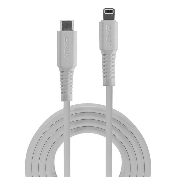 USB C to Lightning, White, Lindy Cable