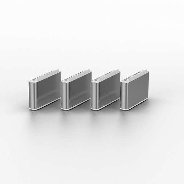 USB C, 4 Pack + Key, White, Lindy Port Blocker USB C, 4 Pack + Key, White, Lindy Port Blocker