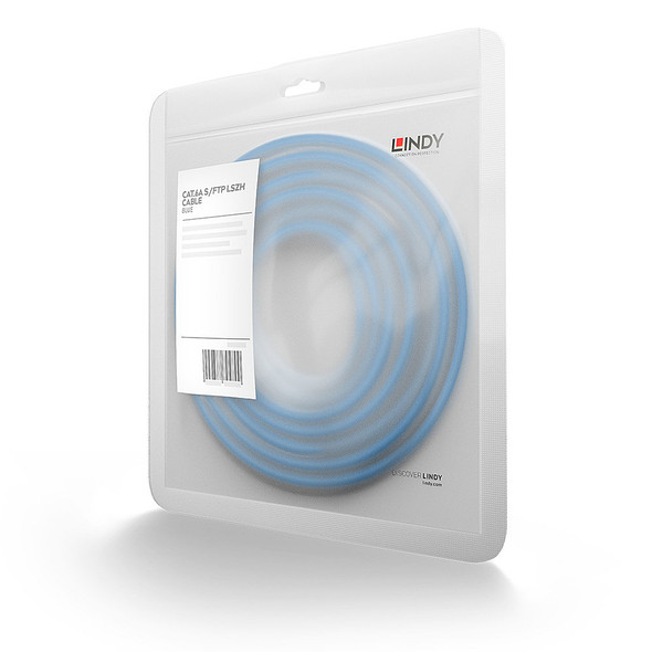 Lindy Cat6A S/FTP LSZH Gigabit Network Cable Blue 1m