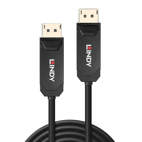 10m Fibre Optic Hybrid DisplayPort 2.0 UHBR10 Lindy Cable 10m Fibre Optic Hybrid DisplayPort 2.0 UHBR10 Lindy Cable