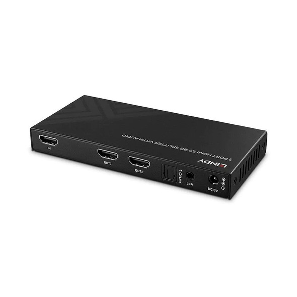 2 Port HDMI 8K60 Lindy Splitter with Audio and Downscaling