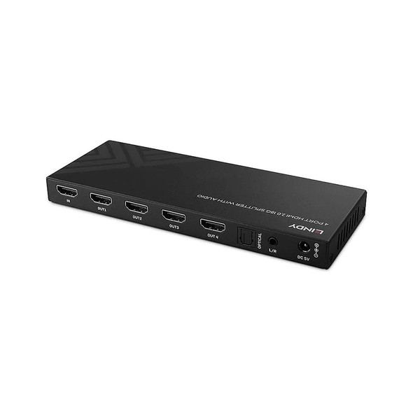 4 Port HDMI 8K60 Lindy Splitter with Audio and Downscaling 4 Port HDMI 8K60 Lindy Splitter with Audio and Downscaling