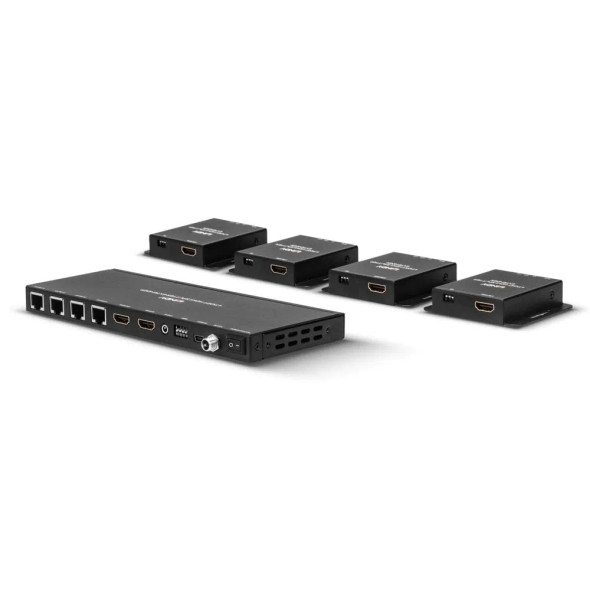 70m CAT6 4 Port HDMI 4K30 and IR, with Loop Out, Lindy Splitter Extender