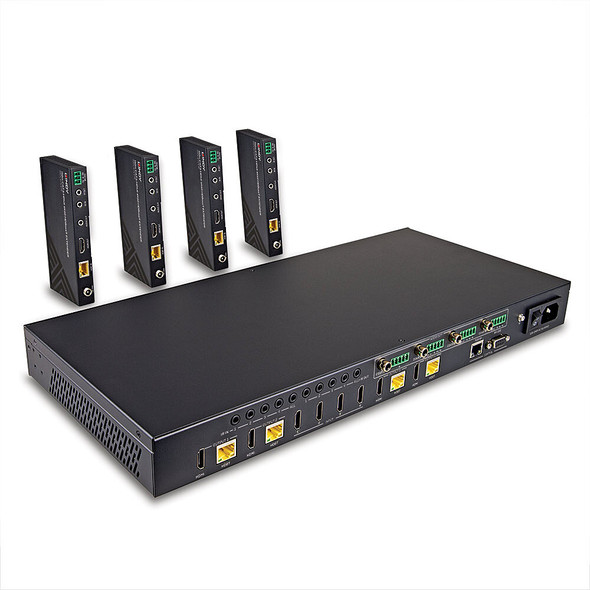 150m CAT6 4x4 HDMI 4K60 HDBaseT Matrix Extender Lindy 150m CAT6 4x4 HDMI 4K60 HDBaseT Matrix Extender Lindy