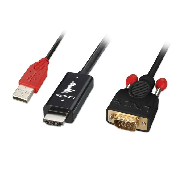 Lindy 1m HDMI to VGA Adapter Cable Black