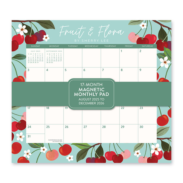 Orange Circle 2026 Fruit and Flora Magnetic Monthly Pads Calendar Orange Circle 2026 Fruit and Flora Magnetic Monthly Pads Calendar